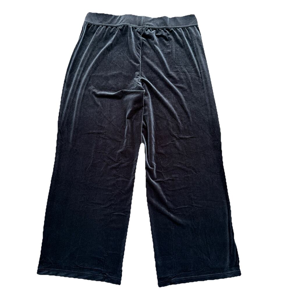 Lands' End Velour Pants Womens 2X Gray/Blue Pull On Wide Leg High Waist Party - Picture 2 of 9